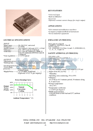 TPS60LB-22 datasheet - SWITCHING MODE 60W LOW COST BOX TYPE POWER SUPPLY