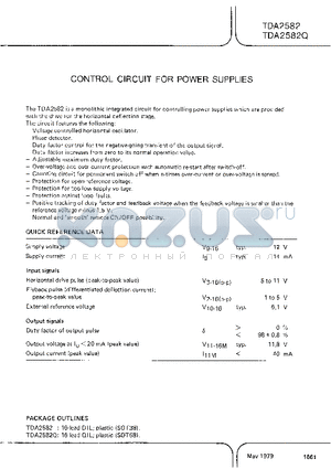 TDA2582Q datasheet - Control circuit for power supplies