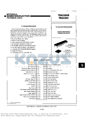 TDA3301BFN datasheet - TV COLOR PROCESSOR