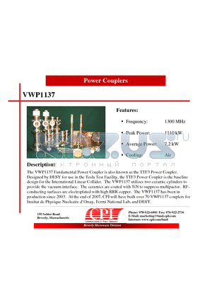 VWP1137 datasheet - Power Couplers