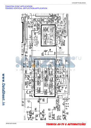 TDA3652 datasheet - TDA2578A SYNC APPLICATION TDA3652 VERTICAL DEFLECTION APPLICATION