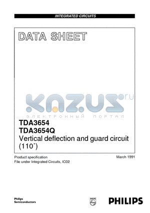 TDA3654 datasheet - Vertical deflection and guard circuit 110`