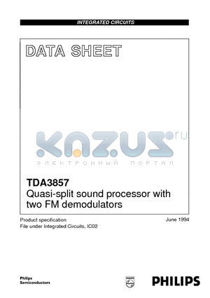 TDA3857 datasheet - Quasi-split sound processor with two FM demodulators
