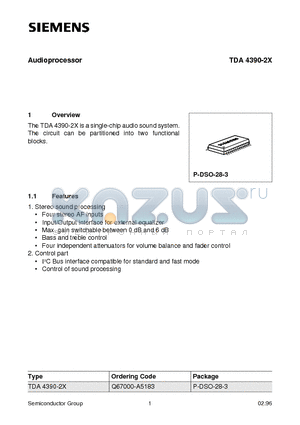 TDA4390-2X datasheet - Audioprocessor