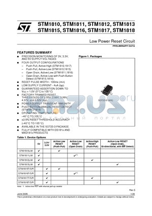 STM1811M datasheet - Low Power Reset Circuit