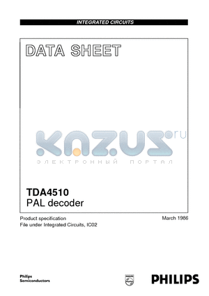 TDA4510 datasheet - PAL decoder
