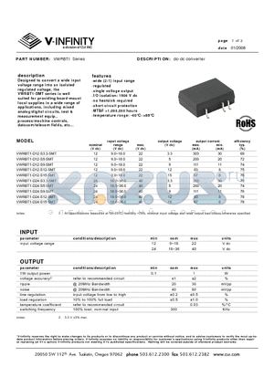 VWRBT1-D24-S9-SMT datasheet - dc-dc converter