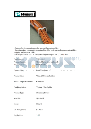 VWS106-C datasheet - Optical Fiber Network Saddle, Push Mounts