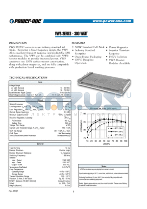 VWS250YH-A datasheet - 300W Standard Full Brick