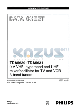 TDA5631T datasheet - 9 V VHF, hyperband and UHF mixer/oscillator for TV and VCR 3-band tuners