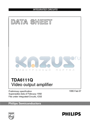 TDA6111 datasheet - Video output amplifier