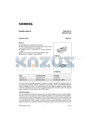 TDA6151-5 datasheet - Satellite-Video IC