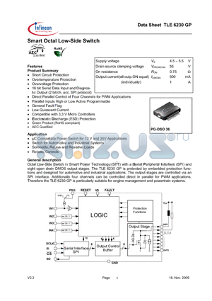 TDA6230GP datasheet - Smart Octal Low-Side Switch Overtemperature Protection