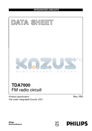 TDA7000 datasheet - FM radio circuit