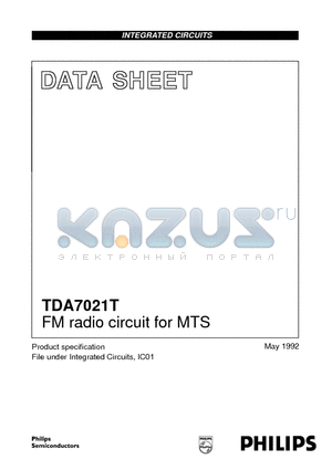 TDA7021 datasheet - FM radio circuit for MTS