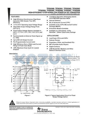 TPS62000YEGT datasheet - HIGH-EFFICIENCY STEP-DOWN LOW POWER DC-DC CONVERTER