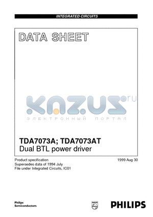 TDA7073A datasheet - Dual BTL power driver