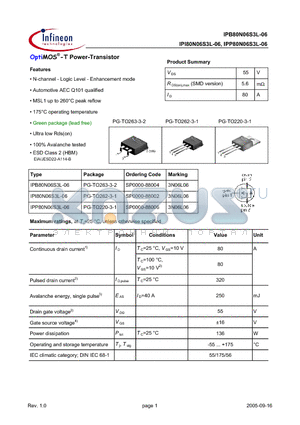 SP0000-88004 datasheet - OptiMOS^-T Power-Transistor