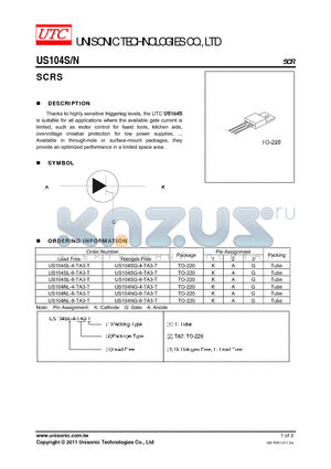 US104NG-6-TA3-T datasheet - SCRS