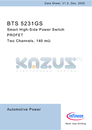 SP000203741 datasheet - Smart High-Side Power Switch PROFET Two Channels, 140 m