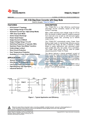 TPS62177 datasheet - 28V, 0.5A Step-Down Converter with Sleep Mode