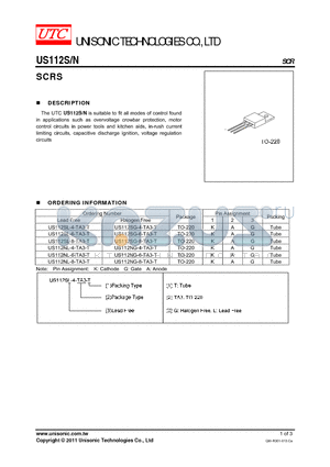 US112NG-4-TA3-T datasheet - SCRS