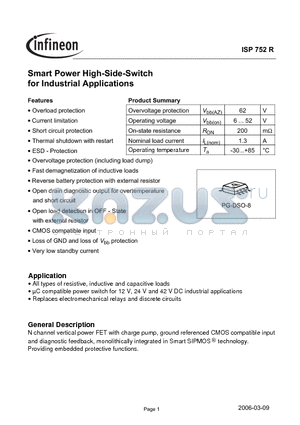 SP000219825 datasheet - Smart Power High-Side-Switch for Industrial Applications