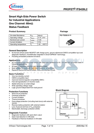 SP000221220 datasheet - Smart High-Side Power Switch for Industrial Applications
