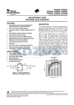 TPS62203DBVR datasheet - HIGH-EFFICIENCY, SOT23 STEP-DOWN, DC-DC CONVERTER