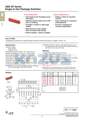 SP02A datasheet - Single In-line Package Switches