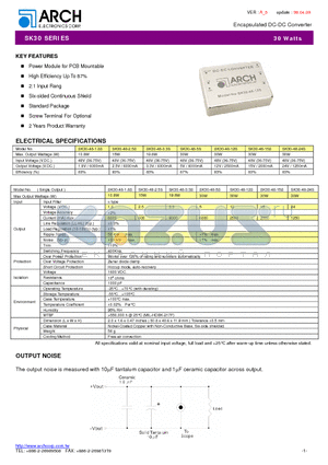 SK30-48-3.3S datasheet - Encapsulated DC-DC Converter