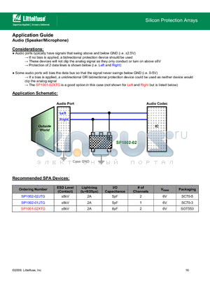 SP1001-02XTG datasheet - Audio ports typically have signals that swing above and below GND