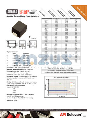 SP1008-561K datasheet - Shielded Surface Mount Power Inductors