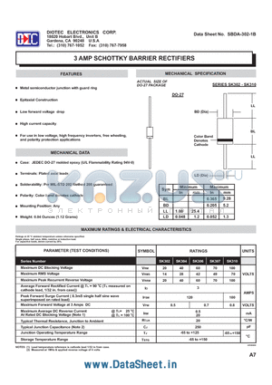 SK310 datasheet - 3 AMP SCHOTTKY BARRIER RECTIFIERS