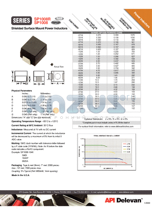 SP1008-822K datasheet - Shielded Surface Mount Power Inductors