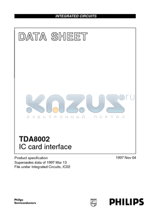 TDA8002 datasheet - IC card interface