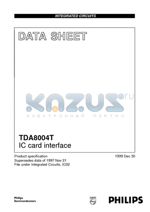 TDA8004T datasheet - IC card interface