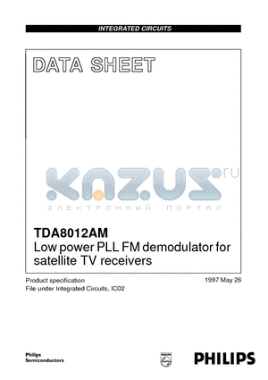 TDA8012AM datasheet - Low power PLL FM demodulator for satellite TV receivers