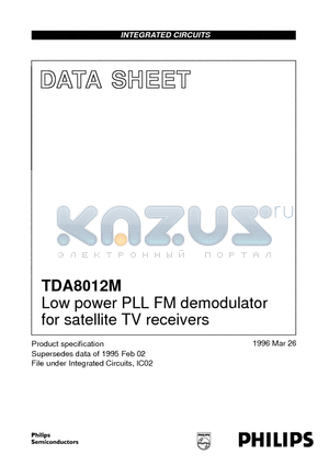 TDA8012M datasheet - Low power PLL FM demodulator for satellite TV receivers
