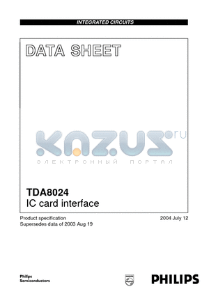 TDA8024AT datasheet - IC card interface