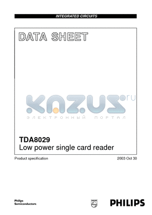 TDA8029C1 datasheet - Low power single card reader