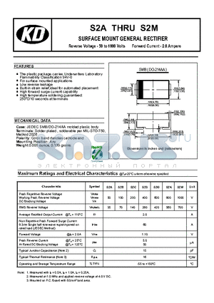 S2C datasheet - SURFACE MOUNT GENERAL RECTIFIER