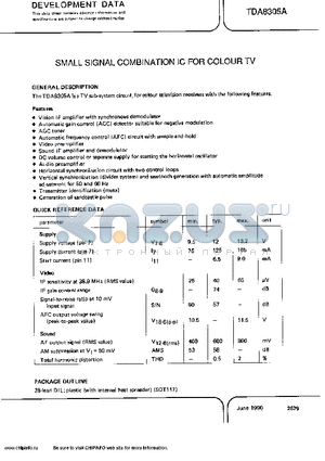 TDA8305A datasheet - Small signal combination IC for colour TV