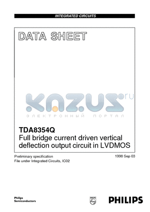 TDA8354Q datasheet - Full bridge current driven vertical deflection output circuit in LVDMOS