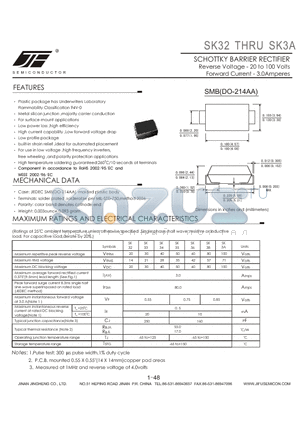 SK36 datasheet - SCHOTTKY BARRIER RECTIFIER