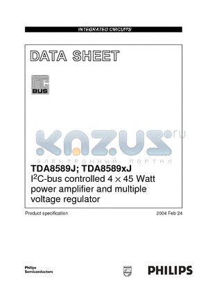 TDA8589J datasheet - I2C-bus controlled 4 45 Watt power amplifier and multiple voltage regulator