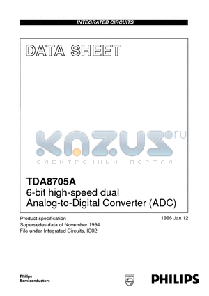 TDA8705A datasheet - 6-bit high-speed dual Analog-to-Digital Converter ADC
