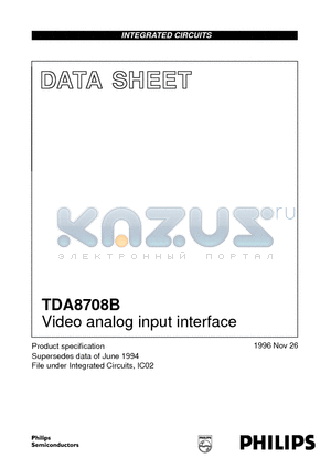 TDA8708 datasheet - Video analog input interface