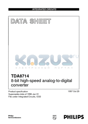TDA8714 datasheet - 8-bit high-speed analog-to-digital converter