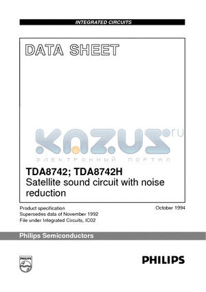 TDA8742 datasheet - Satellite sound circuit with noise reduction